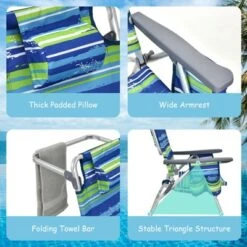 Gymax Beach Chair Set Portable Camping Chairs With 5 Adjustable Positions 3 Pieces Folding Beach Chair And Table Set No Assembly Required -VIDAXL Sale Store GUEST 51567ba6 5c5e 45f2 ad75 f45f61c35330