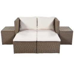 Outdoor Patio 6-Piece PE Wicker Sectional Sofa With 2 Coffee Tables, Brown Wicker + Beige Cushions - ModernLuxe 15 Outdoor Patio 6-Piece PE Wicker Sectional Sofa With 2 Coffee Tables, Brown Wicker + Beige Cushions - ModernLuxe -VIDAXL Sale Store GUEST 518d87f0 ecb9 4c33 a423 df8121de410e
