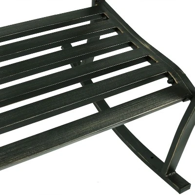 Sunnydaze Decor Sunnydaze Traditional Fleur-de-Lis Design Cast Iron And Steel Outdoor Rocking Chair 8 Sunnydaze Decor Sunnydaze Traditional Fleur-de-Lis Design Cast Iron And Steel Outdoor Rocking Chair - Image 8