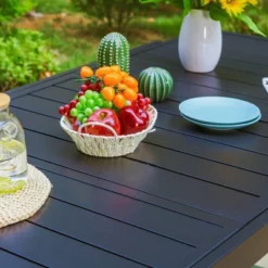 Captiva Designs 9pc Steel Outdoor Patio Dining Set With Extendable Table & Wicker Rattan Chairs With Cushions -VIDAXL Sale Store GUEST 5276d8ba a5b8 4eff b44a 94c430be7684 1