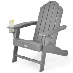 Tangkula Adirondack Chair Outdoor With Cup Holde Weather Resistant Lounger Chair For Backyard Garden Patio And Deck Black/Grey/Turquoise/White -VIDAXL Sale Store GUEST 52e11181 e271 4cb5 9474 9e20f87e83b6