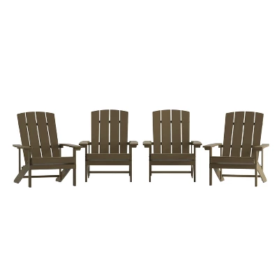 Flash Furniture Set Of 4 Charlestown All-Weather Poly Resin Wood Adirondack Chairs 18 Flash Furniture Set Of 4 Charlestown All-Weather Poly Resin Wood Adirondack Chairs - Image 18