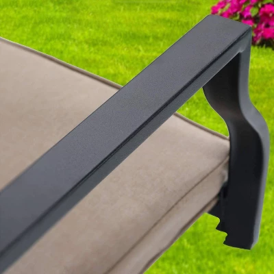 3pc Wrought Iron Patio Dining Set With Square Table With Umbrella Hole & Swivel Chairs - Captiva Designs 7 3pc Wrought Iron Patio Dining Set With Square Table With Umbrella Hole & Swivel Chairs - Captiva Designs - Image 7