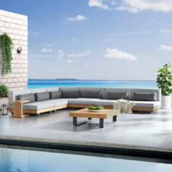 Decksplore 8PCS L-Shaped Sofa With Dining Table, Outdoor Teak Wood Sofa 13 Decksplore 8PCS L-Shaped Sofa With Dining Table, Outdoor Teak Wood Sofa -VIDAXL Sale Store GUEST 53e6ccdc f2c5 4c18 b1ea 2d73d8d95d78