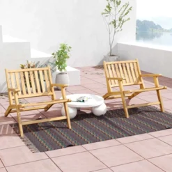 Tangkula 2PCS Teak Wood Outdoor Reclining Chair W/ Comfortable Backrest & Armrests -VIDAXL Sale Store GUEST 54218899 47d9 4989 bc50 59909d6fe05d