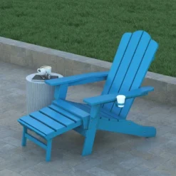 Emma And Oliver Set Of 2 Adirondack Chairs With Cup Holders And Pull Out Ottoman, All-Weather HDPE Indoor/Outdoor Lounge Chairs -VIDAXL Sale Store GUEST 550a0518 d9cd 4934 b7b9 c4a95247ddca