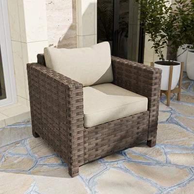 EAGLE PEAK Harbor Haven Hand-Woven Wicker Patio Chair With All Weather Resistant Deep Seat & Wide Rattan, Patio Furniture Chairs 8 EAGLE PEAK Harbor Haven Hand-Woven Wicker Patio Chair With All Weather Resistant Deep Seat & Wide Rattan, Patio Furniture Chairs - Image 8