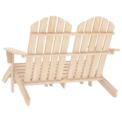 VidaXL Garden Chair White Fir Wood 2-seater Ergonomic Adirondack Chair - Light Brown -VIDAXL Sale Store GUEST 552d0ab7 a334 417c 9571 c3ab0fbea788
