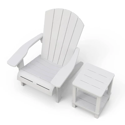 Outdoor Adirondack 2 Tier Side Table - White - Keter 3 Outdoor Adirondack 2 Tier Side Table - White - Keter - Image 3