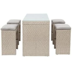 5-piece Patio Rattan Bar Dining Table Set With 4 Stools-ModernLuxe -VIDAXL Sale Store GUEST 55fc0a07 5364 46c1 a71e 302858b4a6ff