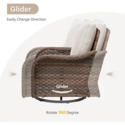 Buenhomino 5 Piece Patio Furniture Set, Wicker Patio Conversation Sets With Swivel Chairs, Outdoor Loveseat Sofa Sets With 2 Ottomans For Backyard -VIDAXL Sale Store GUEST 57cb36c6 f79b 4be4 b74c 9e755f96ad0d