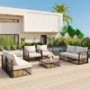 TIRAMISUBEST Modern Minimalist 7-Piece Patio Sectional Sofa Set,Conversational Furniture Set With Thick Cushions & Coffee Table -VIDAXL Sale Store GUEST 57ce980c 51ce 414f ab72 81c551528194