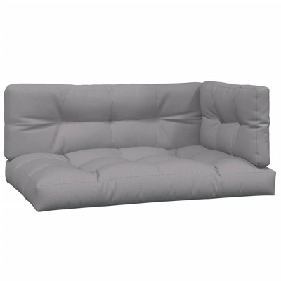 VidaXL Pallet Sofa Set Grey Solid Acacia Wood, Fabric (100% Polyester) 2 VidaXL Pallet Sofa Set Grey Solid Acacia Wood, Fabric (100% Polyester) - Image 2