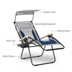 Outsunny Zero Gravity Folding Reclining Chair, Outdoor Steel Lounger Chair With Padded Fabric, Cup Holder, Shade Cover, And Headrest For Poolside, Events, And Camping -VIDAXL Sale Store GUEST 584b4049 3cfe 4202 8ade bd42f45249e1