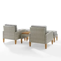 Capella 5pc Outdoor Wicker Chair Set - Gray - Crosley -VIDAXL Sale Store GUEST 595110e6 1128 4c8d a1c8 66cf1927c8bf