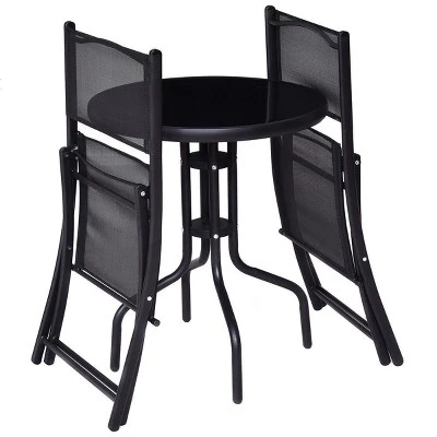 Costway 3 Pcs Bistro Set Garden Backyard Table Folding Chairs Outdoor Patio Furniture 3 Costway 3 Pcs Bistro Set Garden Backyard Table Folding Chairs Outdoor Patio Furniture - Image 3