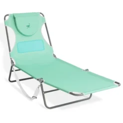Ostrich Chaise Lounge Outdoor Lightweight Folding Adjustable Reclining Beach Chair For Tanning Pool Lake Patio Lawn Camping, Teal (3 Pack)