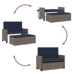VidaXL Patio Bench With Cushions And Footstool – Outdoor Loveseat Sofa Bed, Gray Poly Rattan – Garden, Patio, Deck Furniture 17 VidaXL Patio Bench With Cushions And Footstool – Outdoor Loveseat Sofa Bed, Gray Poly Rattan – Garden, Patio, Deck Furniture -VIDAXL Sale Store GUEST 59f211a6 23f9 46c9 b069 f789d9b57e7c