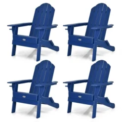 Tangkula 4PCS Patio Folding Adirondack Chair Weather Resistant Cup Holder Yard Navy -VIDAXL Sale Store GUEST 5b24ec16 f5fa 4777 83aa 965716f71d3e