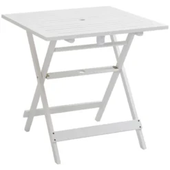 Outsunny Foldable Dining Table, Square Wood Side Table, Portable Bistro Table With Umbrella Hole For Outdoor Patio, Garden Or Backyard -VIDAXL Sale Store GUEST 5b47cc8b 7640 434e 8ff2 05222d7af4ec