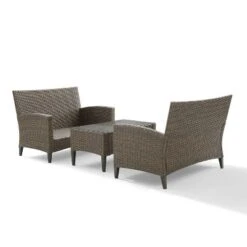 Rockport 3pc Outdoor Wicker Loveseat Seating Set - Crosley -VIDAXL Sale Store GUEST 5ba8e210 2803 465b a14c 468ce9e6f0db