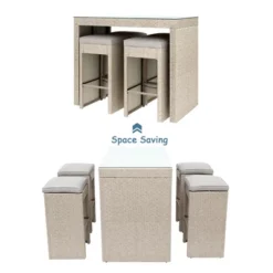 5-piece Patio Rattan Bar Dining Table Set With 4 Stools-ModernLuxe -VIDAXL Sale Store GUEST 5c0075ff 2274 440b a952 f68646a802c2