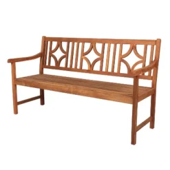 Sloane 3-Seat Ogee Diamond-Back Acacia Wood Outdoor Garden Patio Bench - JONATHAN Y -VIDAXL Sale Store GUEST 5d6bac2d 8041 43e4 b745 636443cb42ad