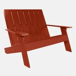 Italica 4pc Outdoor Set With Modern Adirondack Chairs, Double Wider Adirondack Chair & Side Table - Rustick Red - Highwood -VIDAXL Sale Store GUEST 5eee5e82 7a39 46b5 ad6c fc8665be4424