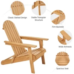 Yaheetech 2-piece Folding Adirondack Chair Solid Wood Outside Chair, Brown -VIDAXL Sale Store GUEST 5f3e514c 6e44 4c78 9cfb c9396d2fbdd4 1