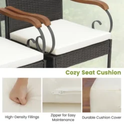 Costway 7PCS Patio Wicker Dining Set Acacia Wood Armrests Table With Detachable Cushions &Umbrella Hole -VIDAXL Sale Store GUEST 6046fedc cfdd 4caa a251 bc76f6313273