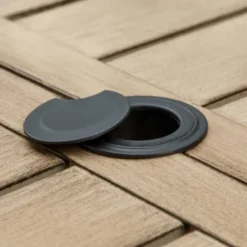 7pc Patio Dining Set With Wood Grain Tabletop & Metal Padded Arm Chairs - Captiva Designs -VIDAXL Sale Store GUEST 60cea50d 21a4 4345 a921 040e8d0f7f11