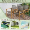 Costway Set Of 4 Patio Dining Chairs Outdoor Acacia Wood Rattan Armchairs Garden Balcony -VIDAXL Sale Store GUEST 60d5b3e3 eb8f 49b2 b428 d1c9ba1cd956