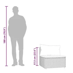 VidaXL Patio Middle Sofa Brown PE Rattan Medium Modular -VIDAXL Sale Store GUEST 61492296 7278 4958 a718 7f33b2b839f9