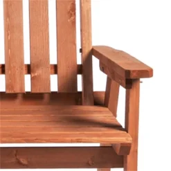 SKRAN Patio Bench, Garden Bench With Middle Table And Umbrella Hole, Wooden Outdoor Bench For Patio, Porch, Poolside, Balcony, Orange -VIDAXL Sale Store GUEST 623efb7d 7737 464c b5cb 0a9f1aaf47ed