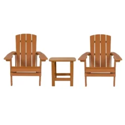Emma And Oliver Three Piece Hammond Adirondack Style Conversation Set With Two Chairs And Matching Side Table For Indoor And Outdoor Use 32 Emma And Oliver Three Piece Hammond Adirondack Style Conversation Set With Two Chairs And Matching Side Table For Indoor And Outdoor Use -VIDAXL Sale Store GUEST 6264f409 e83b 47bd b3c8 84b7226cd36d