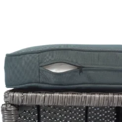 2pc Outdoor Wicker Conversation Sectional Set With Cushions & Half-Moon Side Table For Umbrella - Gray - GODEER 32 2pc Outdoor Wicker Conversation Sectional Set With Cushions & Half-Moon Side Table For Umbrella - Gray - GODEER -VIDAXL Sale Store GUEST 6281329e 3856 421a 955c 99e727e76985