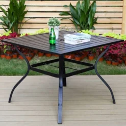 5pc Patio Dining Set With Rattan Arm Chairs & Square Steel Table - Captiva Designs -VIDAXL Sale Store GUEST 62f12fbe d214 474f a7b0 9fea592fcb53