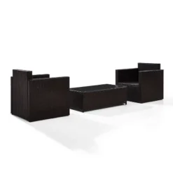 Palm Harbor 3pc All-Weather Wicker Patio Seating Set - Gray Cushions - Crosley -VIDAXL Sale Store GUEST 62fbb527 1dd6 480a 81f9 8c5da3133ed3