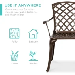 Best Choice Products 5-Piece All-Weather Cast Aluminum Patio Dining Set W/ Chairs, Umbrella Hole, Lattice Weave Design -VIDAXL Sale Store GUEST 634a27bb c92c 45a7 90a2 ac296691f661