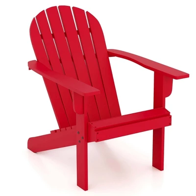 Costway Patio Adirondack Chair With Inclined Seat High Backrest & Wide Armrests White/Blue/Gray/Red 10 Costway Patio Adirondack Chair With Inclined Seat High Backrest & Wide Armrests White/Blue/Gray/Red - Image 10