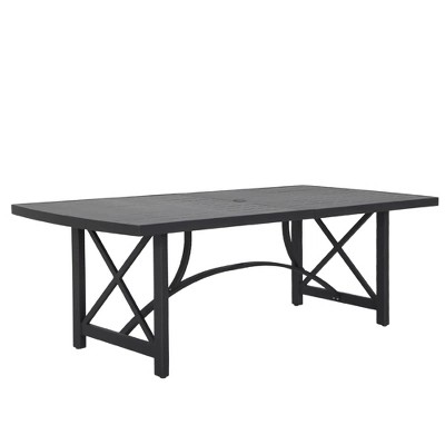 COWLOWN Aluminum Double Panel Outdoor Dining Table For 8, Painted Finish Rectangular Patio Table For Garden, Deck, Or Backyard 4 COWLOWN Aluminum Double Panel Outdoor Dining Table For 8, Painted Finish Rectangular Patio Table For Garden, Deck, Or Backyard - Image 4