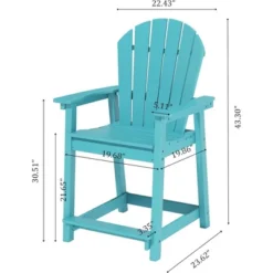 Decksplore Outdoor Tall Adirondack Chairs Sets Patio Bar Stool Chair With High Back All-Weather Balcony Chair For Backyard Garden Yard -VIDAXL Sale Store GUEST 65516e98 fdfe 437d b28e b2032f4e9e0f