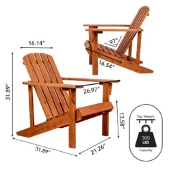 Westport Outdoor Patio Traditional Acacia Wood Adirondack Chair - JONATHAN Y -VIDAXL Sale Store GUEST 663fbf2c 5d12 454a bc6f 92125d947713