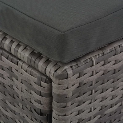 VidaXL 4-Piece Patio Lounge Set - Outdoor Poly Rattan Furniture With Cushions, Weather-Resistant, Easy Assembly - Perfect For Garden, Patio - Gray 5 VidaXL 4-Piece Patio Lounge Set - Outdoor Poly Rattan Furniture With Cushions, Weather-Resistant, Easy Assembly - Perfect For Garden, Patio - Gray - Image 5