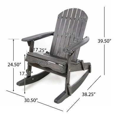 Christopher Knight Home Cartagena Outdoor Acacia Wood Adirondack Rocking Chair 3 Christopher Knight Home Cartagena Outdoor Acacia Wood Adirondack Rocking Chair - Image 3