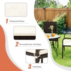 Tangkula 4 PCS Stackable Rattan Chairs Outdoor Dining Chairs W/Cushion For Porch Yard Garden -VIDAXL Sale Store GUEST 67dc5460 9ecc 40b0 abbf 0859f44def13