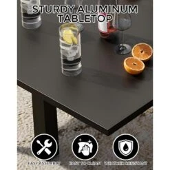 Aluminum 31"-63" Extendable Outdoor Dining Table Set For 4-6 Person, Expandable Patio Table With Wood Pattern Tabletop For Backyard, Deck -VIDAXL Sale Store GUEST 68a24141 77a1 4d45 a1ee c481e4fa664a