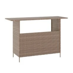 Emma And Oliver Wicker Rattan Counter Height Bar Table For Indoor/Outdoor Use With Inner Shelf And Bar Top -VIDAXL Sale Store GUEST 68abd099 5325 4540 858d ea81c4d907e6