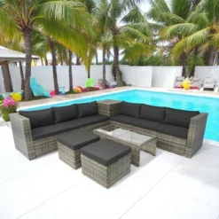 Mshliw 8-Piece Patio Sectional Wicker Rattan Sofa Set With Storage Box, Wicker & Cushions, Outdoor Furniture For Garden, Balcony, Or Backyard -VIDAXL Sale Store GUEST 68d1e584 95e6 40cc 8b4a 5d981eab155d