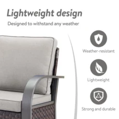 POCASSY 4 Piece Patio Furniture Set With Swivel Chairs And Ottomans, Metal Armrest Swivel Outdoor Chair Set Brown Wicker Swivel Patio Chairs For Porch 22 POCASSY 4 Piece Patio Furniture Set With Swivel Chairs And Ottomans, Metal Armrest Swivel Outdoor Chair Set Brown Wicker Swivel Patio Chairs For Porch -VIDAXL Sale Store GUEST 6a157b9c 634b 420a 884d 42b3cbaddc91